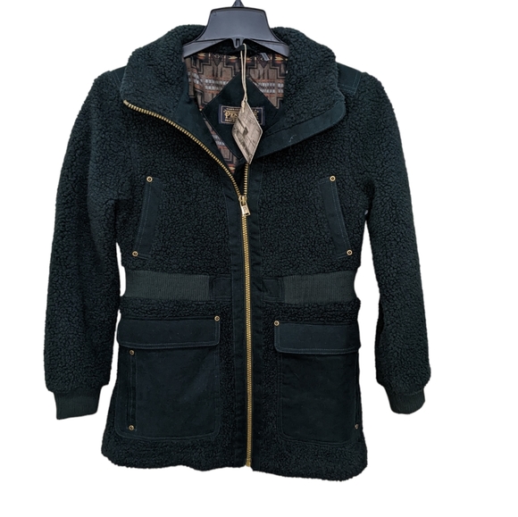 Pendleton Jackets & Blazers - Pendleton Juniper Tonal Fleece Canvas Jacket In Deep Teal M New With Tags